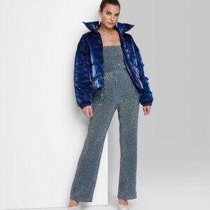 Wild Fable Tube Sequin Mesh Jumpsuit NWT  R$35. Size XL. Color Dark Blue P2P 19”